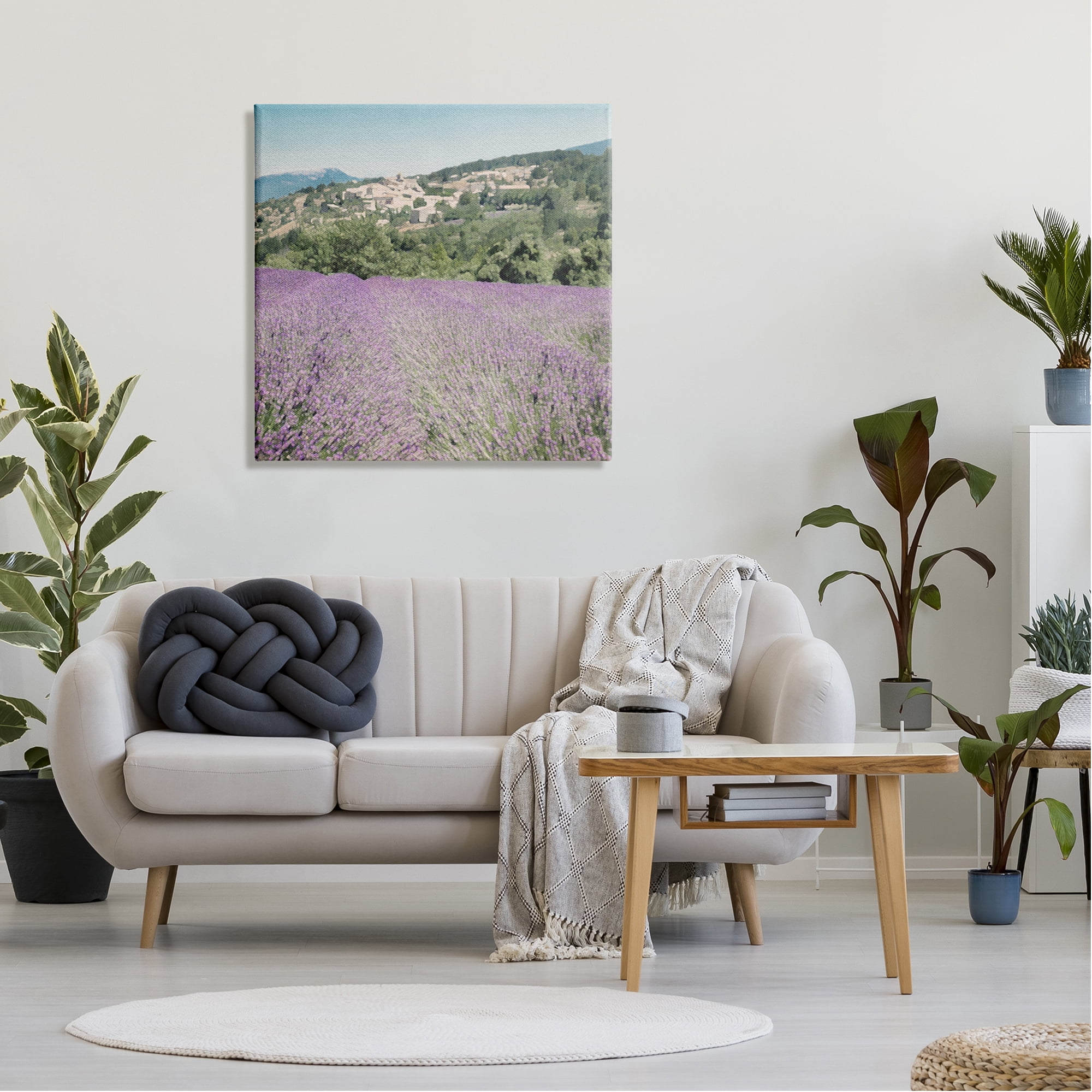 Stupell Industries Lavender Meadow Landscape Nature Painting Gallery Wrapped Canvas Print Wall Art, 30 x 30