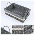 thumbnail image 2 of Unique Bargains 2 Pcs Wicker Basket with Handles Gray 10.2*7.1*3.5in/11.8*8.3*3.7in, 2 of 6