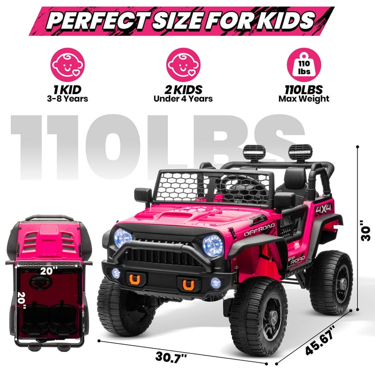 Joyracer 24V Kids 4x4 Truck Car, 2 Seater, 800W, 9AH Battery, 3 Speeds, LED, Bluetooth, Red - Walmart.com Joyracer 24V Kids 4x4 Truck Car, 2 Seater, 800W, 9AH Battery, 3 Speeds, LED, Bluetooth, Red - Walmart.com