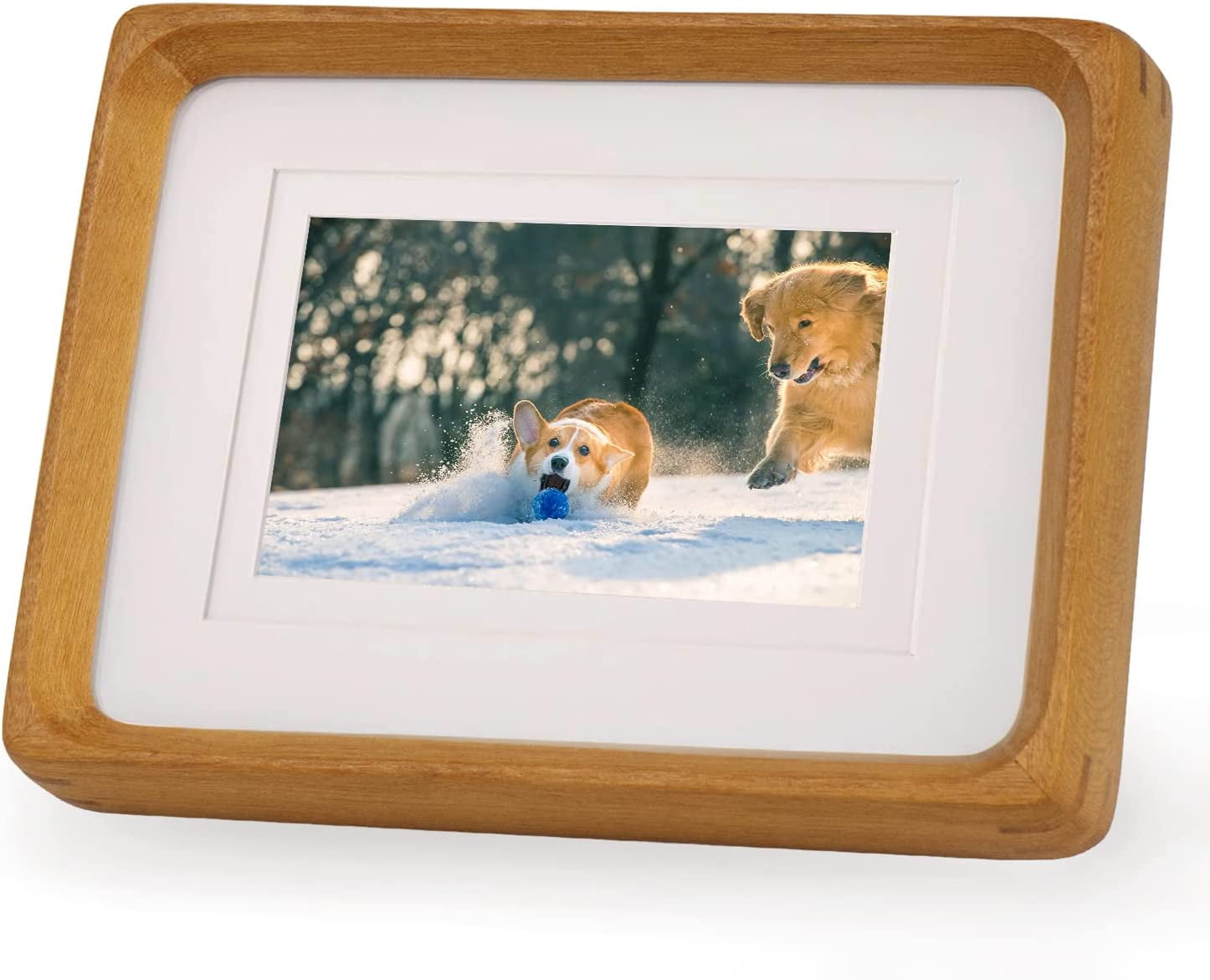Natural Wood Photo Frames Inspired Picture Frame With Mat, Vertical Or