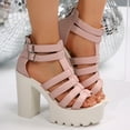 thumbnail image 1 of MKLEKYY Sandalias de Playa para Mujer, Zapatos de Verano Con Hebilla Lisa, Informales, Con Punta Abierta y Tacones Cuadrados, Cómodos, para Playa, 1 of 4