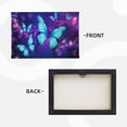 thumbnail image 3 of Aarocafa – Neon Blue Butterfly Canvas Art (Wood Inner Frame) | Enchanted Core Wall Decor | Vibrant Purple Galaxy Print – Sleek Bedroom/Living Room Accent – 16x20in – Inner Frame, 3 of 7