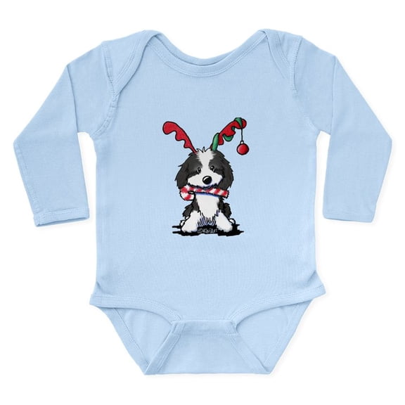 CafePress - Kiniart Cockapoo Reind Long Sleeve Infant Bodysuit - Long Sleeve Cotton Baby Bodysuit