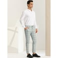 thumbnail image 4 of Unique Bargains Men's Dress Plaid Classic Fit Color Block Formal Checked Pants Dark Gray 40, 4 of 6