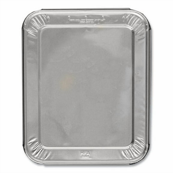 Steam Table Pan Lids, Full Curl Edge, Fits Half-Size Pan, 0.62" Deep, 11.16 x 12.75, 100/Carton | Bundle of 2