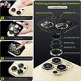 thumbnail image 4 of [Gold Glitter] for iPhone 14 Pro/iPhone 14 Pro Max Camera Lens Protector,[Night Shooting Mode] HD Tempered Metal Glass Camera Screen Protector Cover Film Accessories, 4 of 5