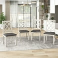 thumbnail image 1 of Mid-Century Solid Wood Upholstered Dining Chairs Set of 4, Modern 4 Accent Chairs with Solid Wood Legs for Famlies, Durable Kitchen Chairs for Dining Room and Small Places, Gray, 1 of 7