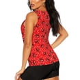 thumbnail image 3 of Fotbe Red Ladybugs On White Dotted Womens Loose Fit Casual Flowy Slim-Fit Tank Tops Athletic Round Neck Trendy Sleeveless Summer Tops for Gym and Yoga-Small, 3 of 7