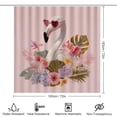 thumbnail image 2 of Shower Curtain 4 Piece Set with Non-Slip Rugs Toilet Lid Cover And Bath Mat Flamingo And Tropical Flowers Waterproof Personality Pattern Bath Curtain Spring Summer Holiday for Bathtub Decor, 2 of 8