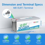 Redodo 12V 200Ah PLUS Lithium LiFePO4 Battery Max 2560W Power Output 200A BMS Protection 4000-15000 Deep Cycles Perfect for Home Applications, RV, Marine, Solar Panel Chargeable