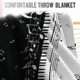 thumbnail image 3 of Music Blanket Gifts for Women Girls Men, Abstract Piano Music Note Decoration for Home Bedroom Living Room Chair Sofa, Soft Comfortable Lightweight Throw Blankets Black 50"x60", 3 of 6