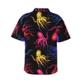 thumbnail image 3 of Colorful Octopus Hawaiian Shirts For Men, Summer Short-Sleeve Relaxed-Fit Button-Down Shirts Large, 3 of 9