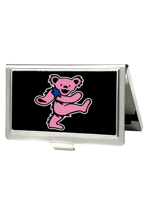 grateful dead psychedelic rock band pink dancing bear business card holder