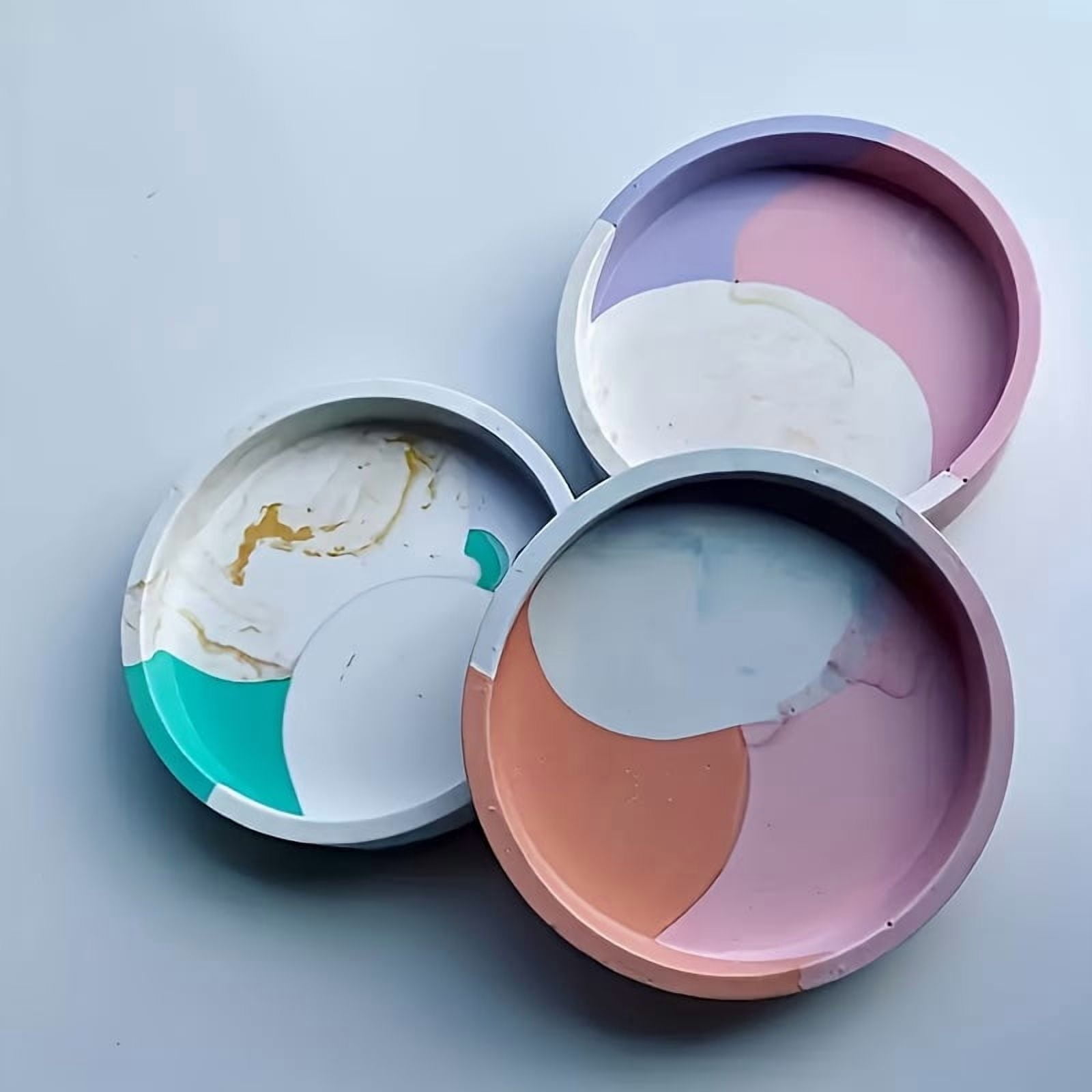 DIY Round Coaster & Candle Mold - Versatile Gypsum Silicone Mold for Resin, Concrete, and Wax Crafting