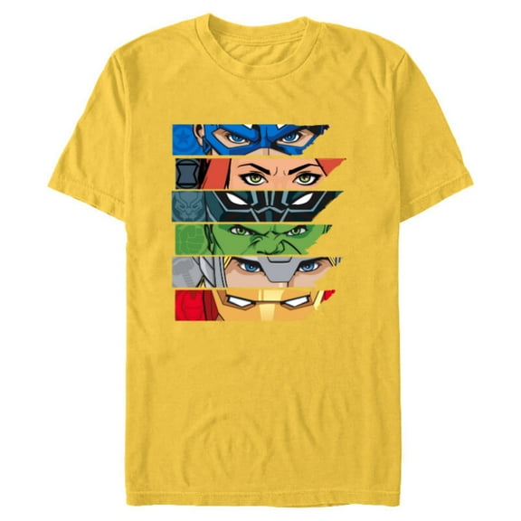 Marvel Avengers Super Hero Eyes - Short Sleeve Blended T-Shirt for Adults - Customized-Yellow
