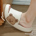 thumbnail image 4 of VerPetridure Slippers for Women and Men Cute Bear Print Shower Bathroom Sandals Open Toe Soft Cushioned Extra Thick Non-Slip Massage Pool Gym House Slipper, 4 of 5