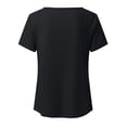 thumbnail image 5 of Only Moment Casual Top Polyurethane fiber Square Collar Women's Short Sleeve Tops 2026 Beach Vacation Clothes Black,L, 5 of 5