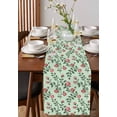 thumbnail image 4 of ERUNPONLY Spring Roses Botanical Table Runner - 60 Inch Long Farmhouse Floral Green Cotton and Linen Blended Dress Scarves Farmhouse Table Runner for Kitchen Dining, Coffee Table, 13"x60", 4 of 8