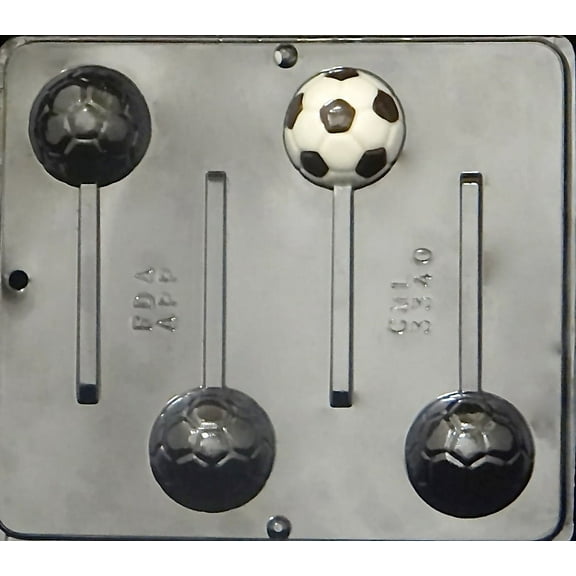 Candy Molds N More 4-Cavity Sports Plastic Chocolate Candy Mold, Non-Stick