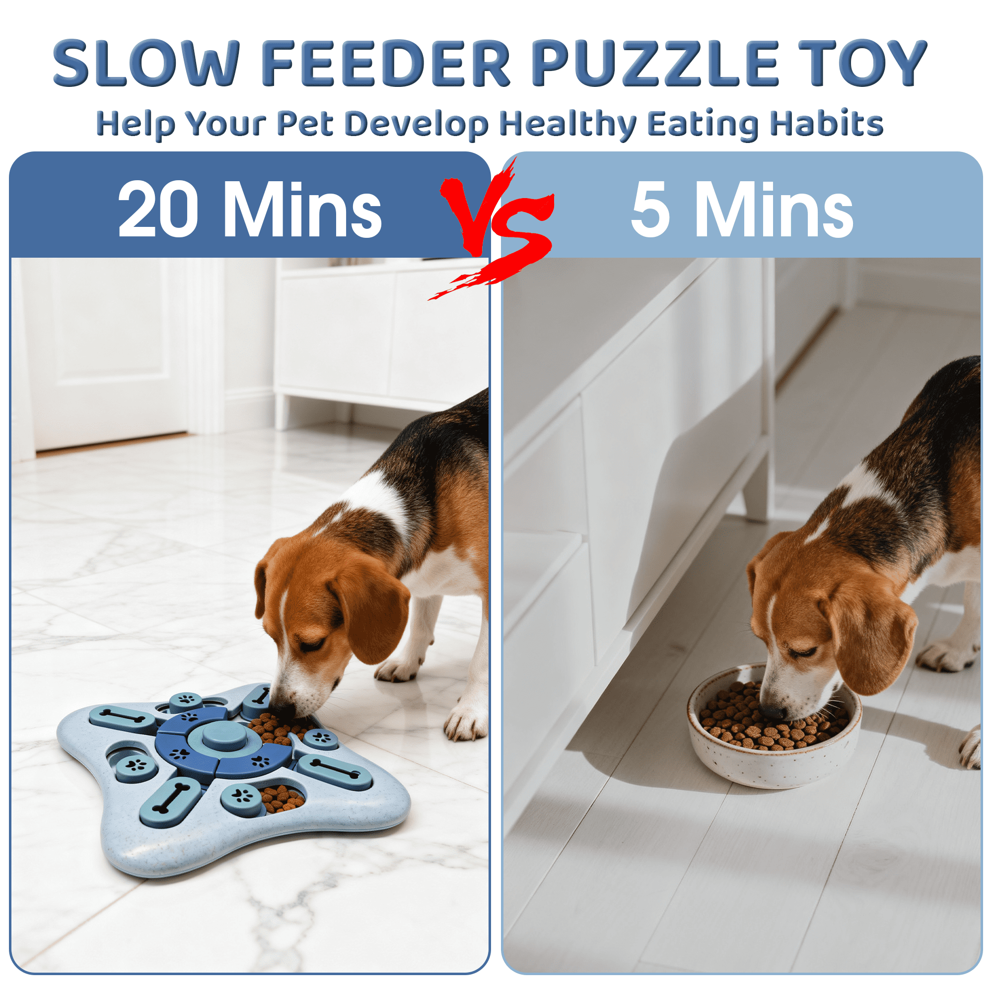 GARITIN Dog Puzzle Toys, Interactive Treat Dispensing Toy for IQ Training and Brain Stimulation, Mentally Stimulating Enrichment Puzzle Gift for Puppies, Dogs, Cats