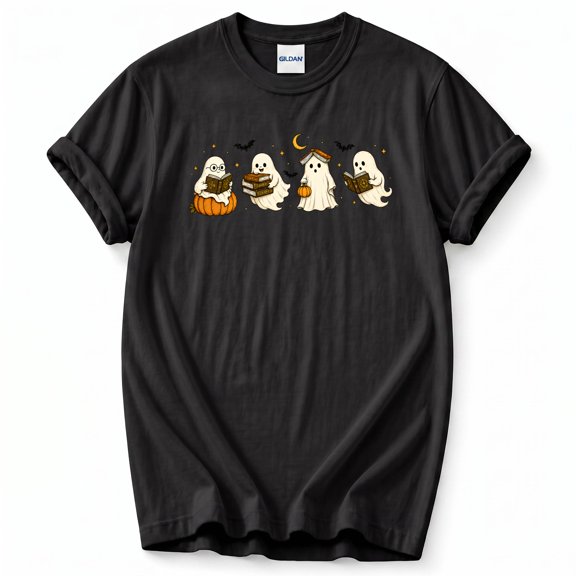 Halloween Reading Ghosts T-Shirt – Cute Spooky Book Lover – Teachers, Librarians and Readers