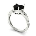 thumbnail image 2 of 2.1ct Heart Cut Black Natural Onyx 18k White Gold Engraving Statement Bridal Wedding Designer Ring Size 3.5, 2 of 5