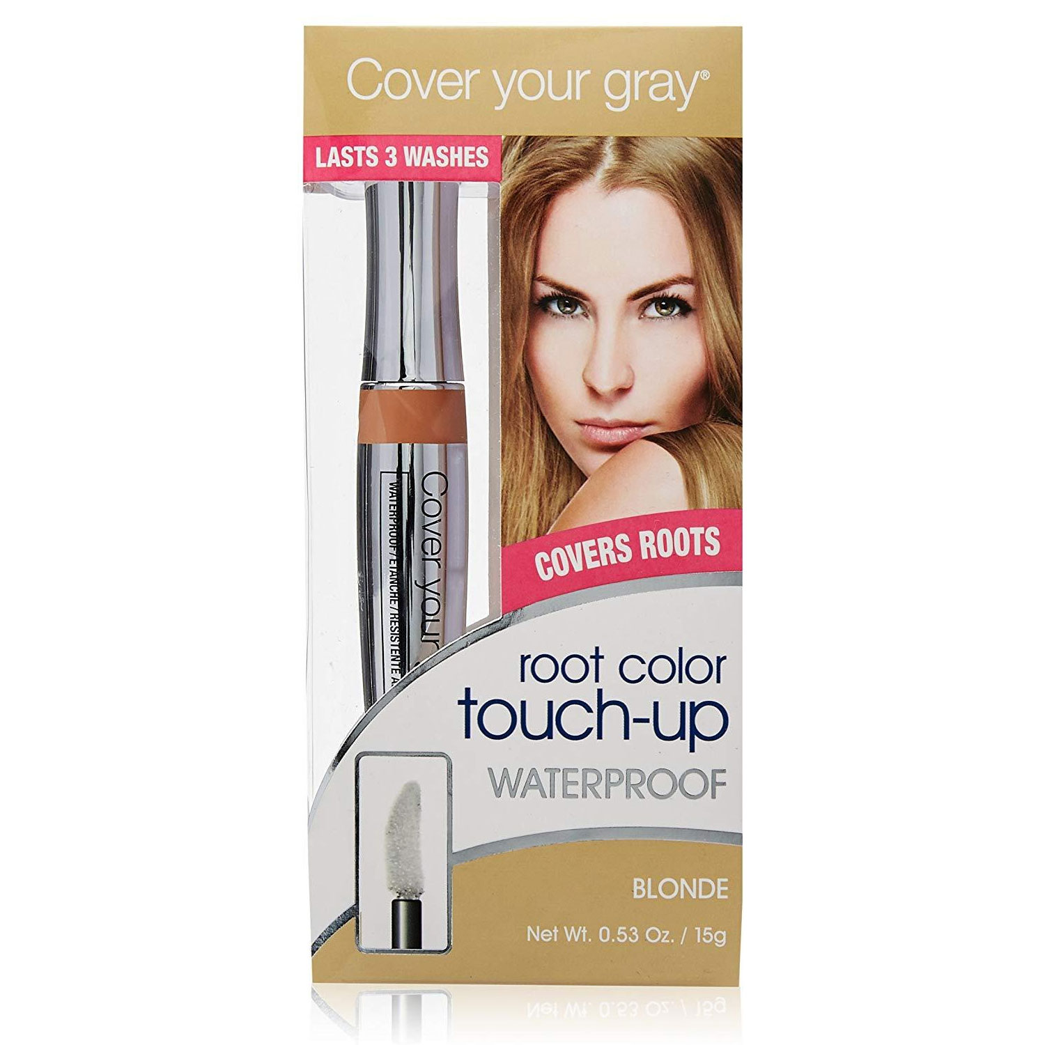 Cover Your Gray Waterproof Root Color Touch Up Blonde, 0.53 Oz