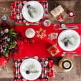 thumbnail image 5 of JOOCAR Christmas Placemats, Red and Black Buffalo Plaid Snowflake Christmas Placemats for Home Dining Table Festive Decor Rectangular Placemats Set of 6, 5 of 5