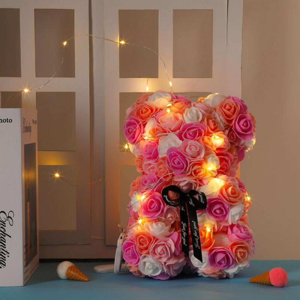 Gargrow LED Rose Bear Hand Made Rose 