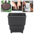 thumbnail image 2 of 1 Pc Square Plastic Flower Containers with Drainage, Mini Root Control Nursery Pots for Succulent Seed Starting and Indoor Gardening, Black, Large, 2 of 6
