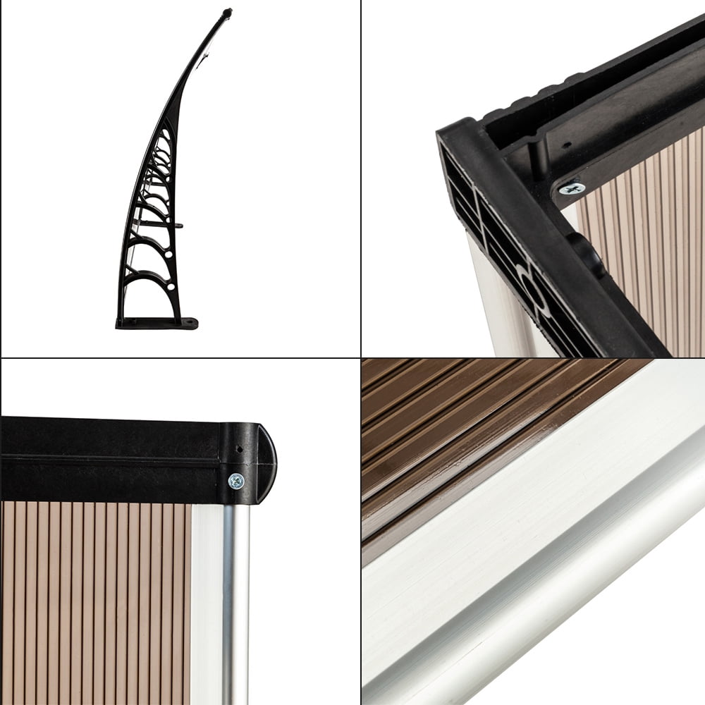 Lowestbest 116.5"x 35.4" Window Awning Door Canopy, Outdoor Front Door Patio Canopy Protection, Brown Lowestbest 116.5"x 35.4" Window Awning Door Canopy, Outdoor Front Door Patio Canopy Protection, Brown