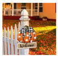 thumbnail image 5 of Halloween Pumpkin Welcome Hanging Sign With Polka‑Dot Bow, Fall Wooden Decor for Indoor & Outdoor Porch Holiday Displays, 5 of 5