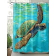 thumbnail image 2 of Abstract Turtle Shower Curtain, Watercolor Teal Decoration Waterproof Shower Curtain Set with 12 Hooks Lightweight Washable Fabric Shower Curtains for Bathroom 72x84 Inches, 2 of 6