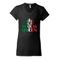 thumbnail image 2 of Wild Bobby Mexican Queen Latin Pride Women Standard V-Neck Tee, Black, Small, 2 of 5