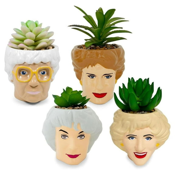 The Golden Girls Face Mini Ceramic Planter With Faux | Set of 4