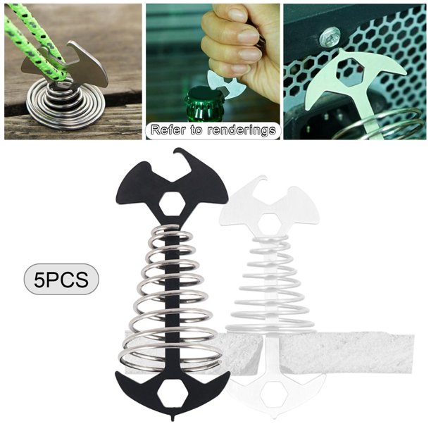 5x estacas para , tensor de cuerda, clavijas de anclaje de cubierta de de espina de pescado inoxidable para senderismo Negro shamjiam Estacas de carpa