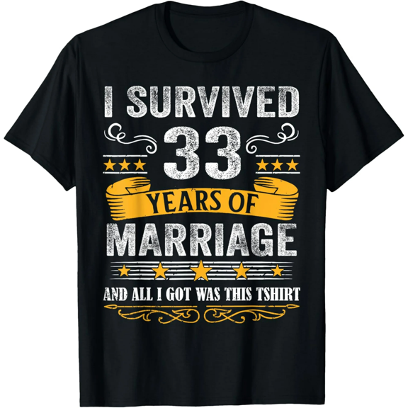 33rd Wedding Anniversary shirt Couples Husband Wife 33 Years Men's T-Shirt 100% Cotton