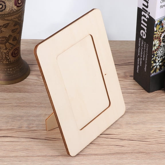 SWETRACE 4Pcs Unfinished Wood Photo Frames for Craft and Decorative DIY Projects