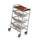 thumbnail image 5 of Carrito de carritos de rodillos en la rueda práctica estantería móvil de la mesa de estantería desmontable carro utilidad para el dormitorio del baño Brown 3 nivel, 5 of 8