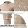 thumbnail image 4 of TOWED22 Men's Mock Turtleneck Sweater Long Sleeve Half Neck Pullover Thermal Casual Ribbed High Neck Pullover Sweater(Khaki,L), 4 of 8