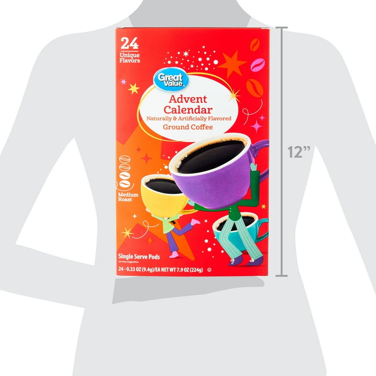 Great Value Advent Calendar Ground Coffee Pods, 0.33 oz, 24 Count - Walmart.com great-value-advent-calendar-ground-coffee-pods-0-33-oz-24-count-walmart-com