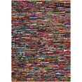 thumbnail image 3 of Unique Loom Braided Chindi Collection Area Rug - Multi-Striped (9' x 12' 2" Rectangle Multi/Black), 3 of 7