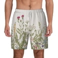 thumbnail image 3 of Uemuo Herbs and Wildflowers Pattern Mens Swim Trunks Quick Dry Board Shorts with Mesh Lining, Stretch Beach Shorts Quick Dry No-Chafing Board Shorts-Large, 3 of 9