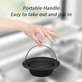thumbnail image 5 of 2 Pcs Black Kitchen Sink Strainer with Handle, Large Wide Rim 4.5" Diameter Stainless Steel Sink Drain Strainer, Kitchen Drain Strainer for Most Sink Drains, Anti-Clogging, Rust Free…, 5 of 5