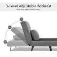 thumbnail image 5 of Costway Convertible Sofa Bed 3 Position Folding Sleeper Chair w/ Pillow Grey, 5 of 10