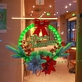 thumbnail image 6 of Cheapark Christmas Wreath With Bow Ribbon, Simulated Red Pines Needles And Lights Battery Powered, LED Warm Light Garland Party Supplies Housewarming Gifts Door, 6 of 9