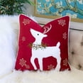 thumbnail image 2 of Evy Velvet  20" Traditional Red Christmas Square Decorative Throw Pillow, 2 of 5
