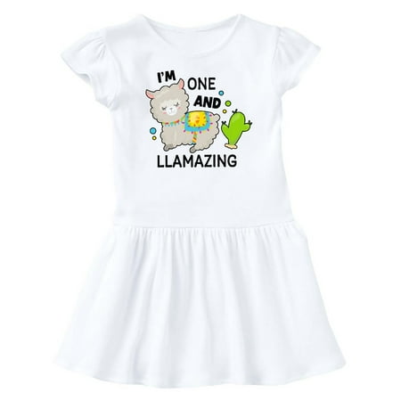 

Inktastic Im One and Llamazing with Llama and Cactus Gift Baby Girl Dress