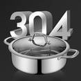 thumbnail image 4 of 11.02in Stainless Steel Hot Pot with Glass Lid, Easy to Clean, Dual-Sided Cooking Pot for Household Silver, 4 of 12