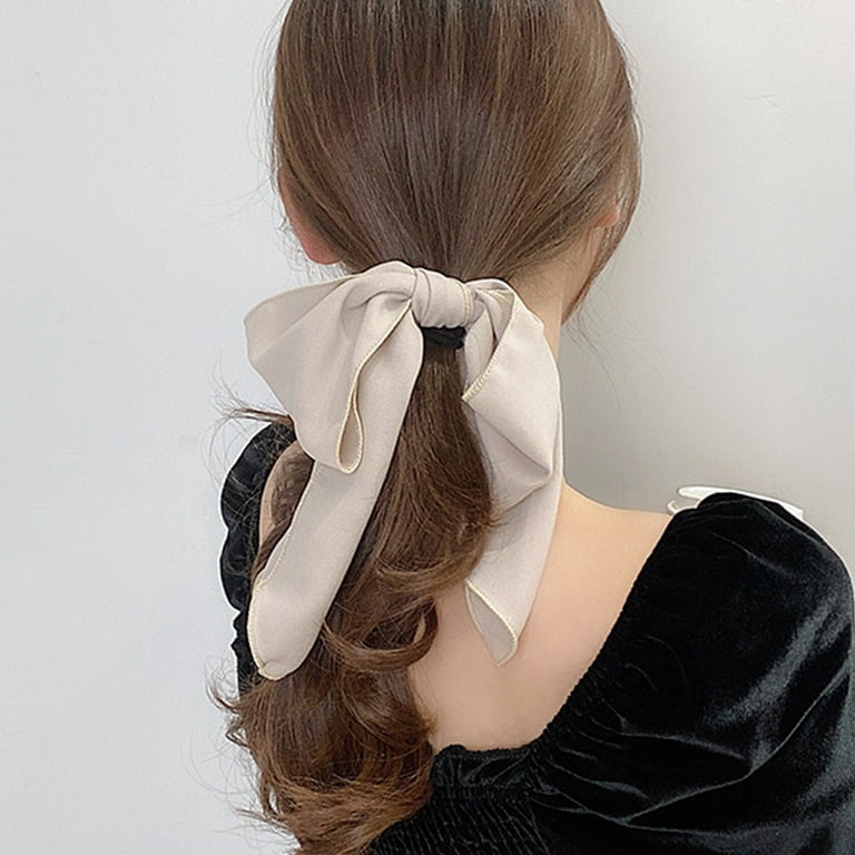 Messy Brown Knotted Ponytail Hair with Pink Ribbon